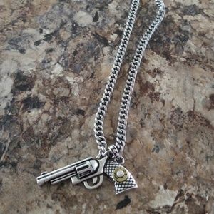 Pistol western necklace